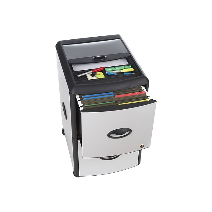 Storex Deluxe 2-Drawer Mobile Vertical File Cabinet, Letter Size