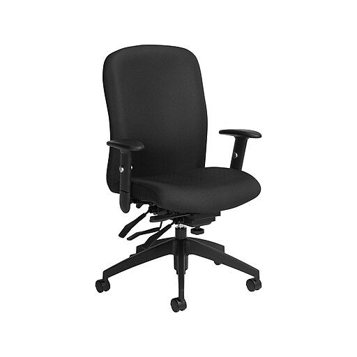 Global Truform Ergonomic Fabric Executive Big & Tall Chair, 350 lb. Capacity, Black