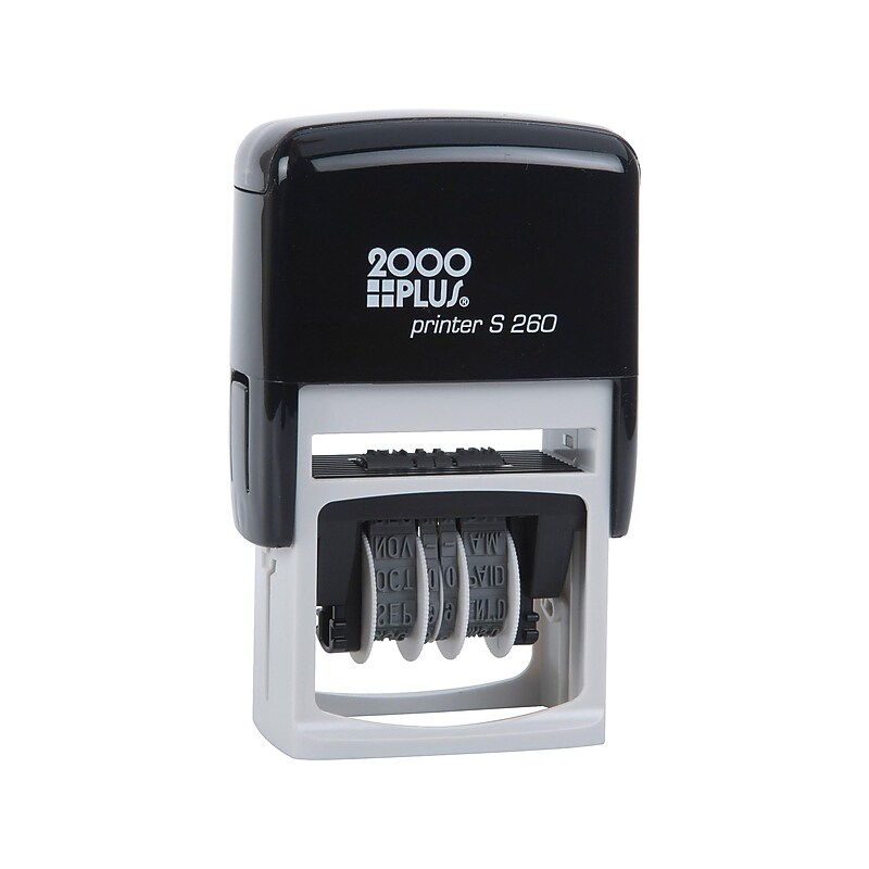 2000 Plus 4-in-1 Date Stamp, Scanned, Completed, Entered, Emailed, Blue and Red Ink (011098) image 1