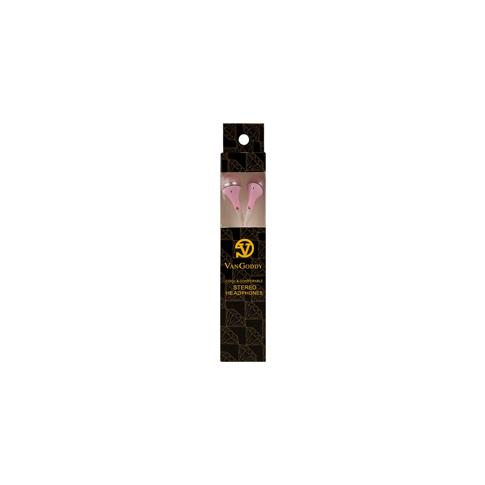 Vangoddy Deluxe Stereo Hands-free Earbud Headset 3.5mm with MIC, Pink, 5/Pack (000000369) Simolary simolary.com