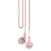 Deluxe Stereo Hands-free Earbud Headset 3.5mm with MIC, Pink, 5 Pack