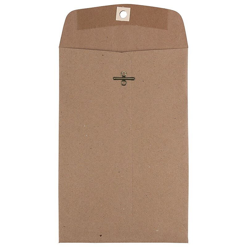 JAM Paper 6" x 9" Open End Catalog Envelopes with Clasp Closure, Brown Kraft Paper Bag, 10/Pack (563120844D) image 1