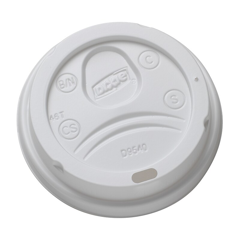 Dixie Dome Plastic Hot Cup Lids, 10 oz., White, 1000/Carton (DL9540) image 1