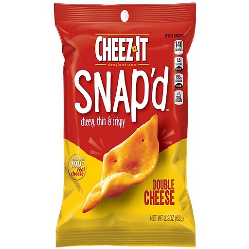 CheezIt Snap'd Double Cheese Crackers, 2.2 oz., 6 Packs/Box (KEE11422