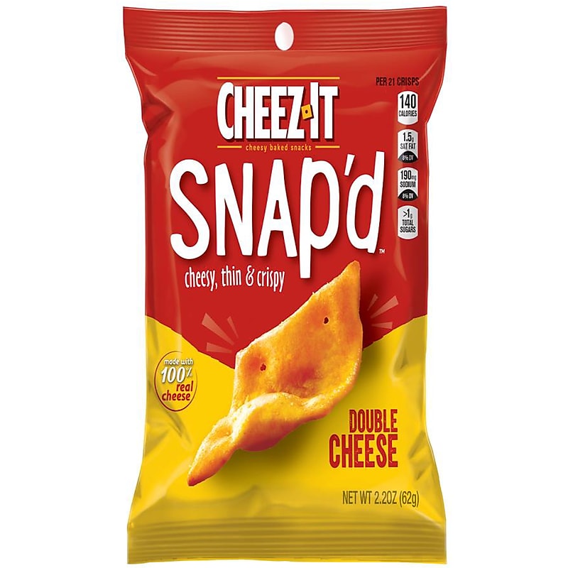 Cheez-It Snap'd Double Cheese Crackers, 2.2 oz., 6 Packs/Box (KEE11422) image 1
