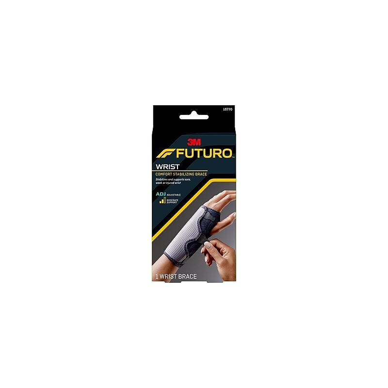 3M FUTURO Reversible Splint Wrist Brace, Adjustable, Black/Gray (10770EN) image 1