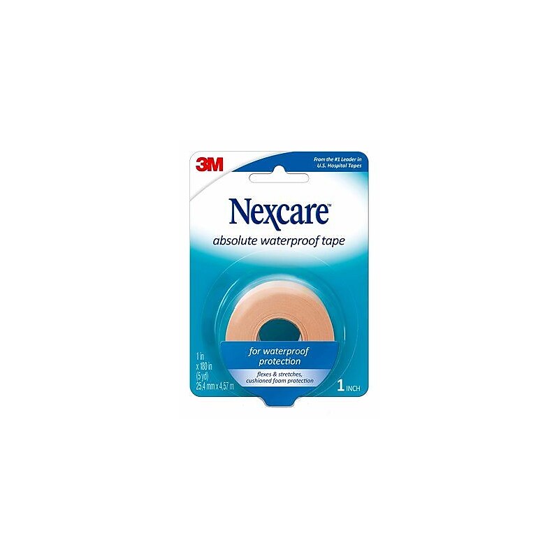 Nexcare Absolute Waterproof & Flexible First Aid Tape, 1" x 5 yds., Tan (731) image 1
