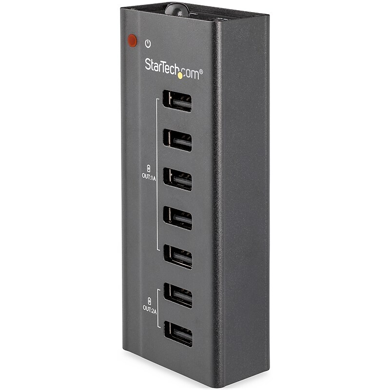StarTech 7 Port USB Charging Station, Black (ST7C51224) image 1