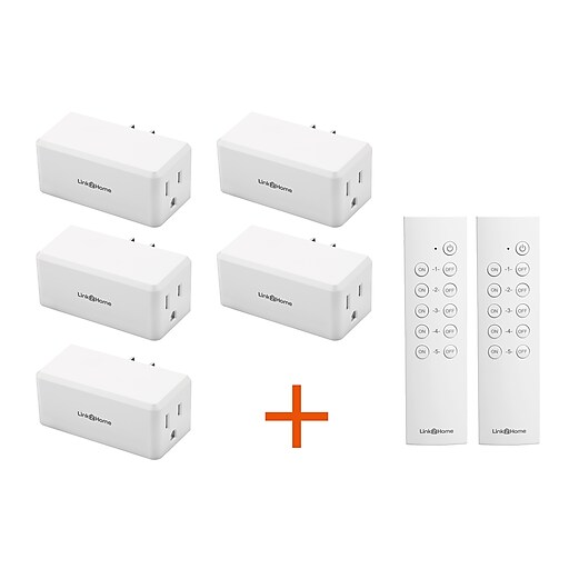 Link2Home Wireless Remote Control Electrical Outlet Switches Pack of 5