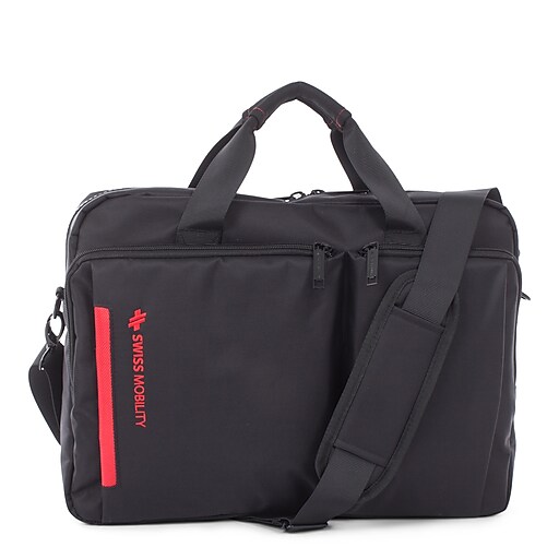 Swiss Mobility Stride Polyester Executive Briefcase, Black (EXB1020SMBK
