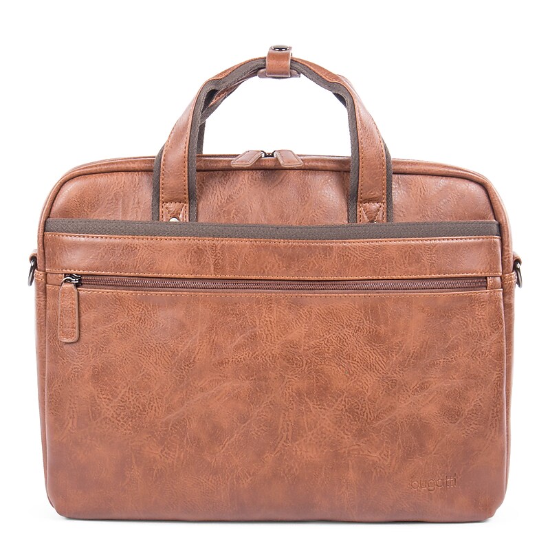 Swiss Mobility Vegan Leather Valentino Executive Briefcase, Cognac (EXB532-COGNAC) image 1