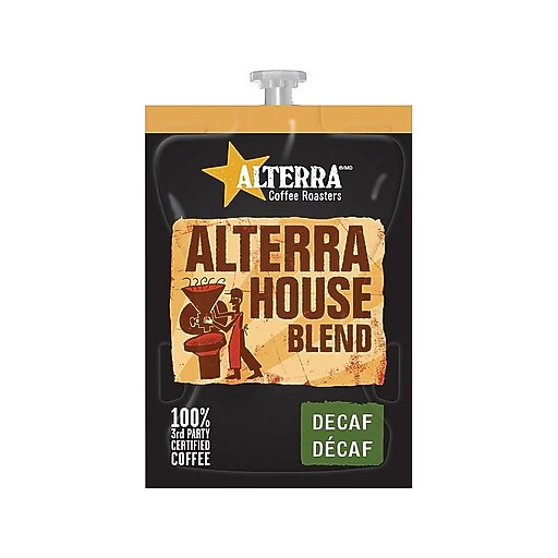 Alterra Flavia House Blend Decaf Pods Coffee, Light Roast, 100/Carton ...