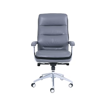 Beautyrest Platinum Bonded Leather Computer and Desk Chair, Gray (49404)