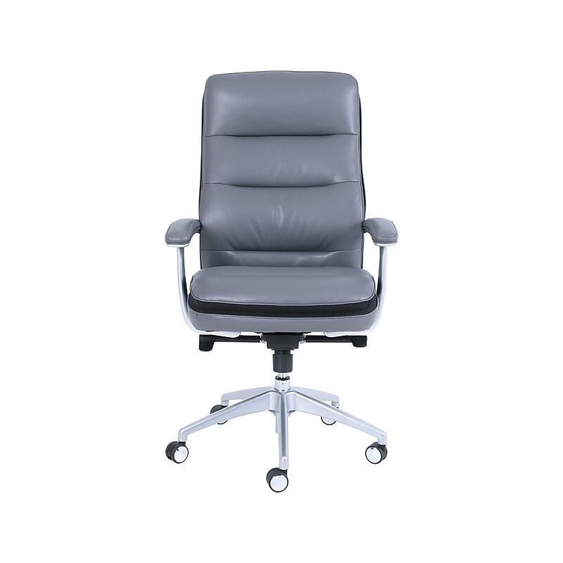 Beautyrest Platinum Sofil Bonded Leather Executive Chair, Gray (49404) image 1