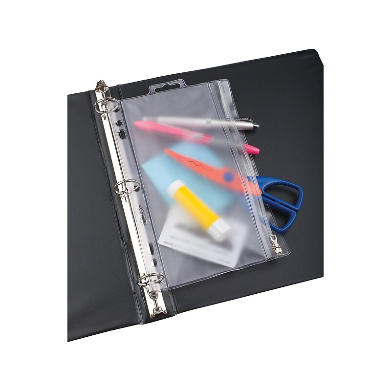 Oxford Vinyl Binder Pocket, 5 Hole Punched, Clear (68599) image 1