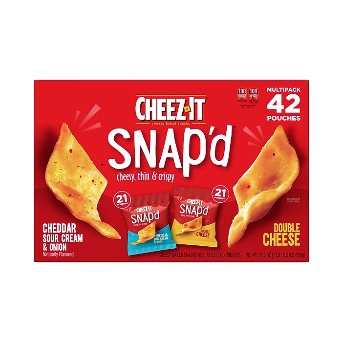 ちぃです Cheez-It Snap'd Variety Pack Chips, 42 Bags/Pack (KEE11501) | Staples