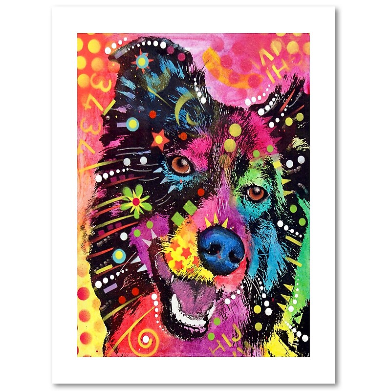 Trademark Fine Art Dean Russo 'Border Collie 121109' 18" x 24" Paper Rolled (190836166671) image 1
