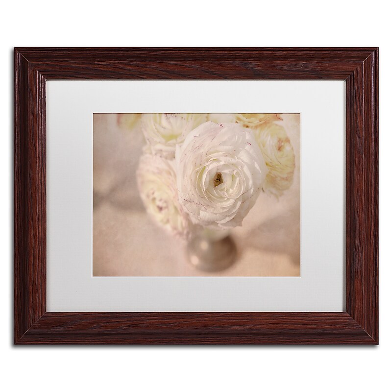 Trademark Fine Art Cora Niele 'White Persian Buttercup Still Life' 11" x 14" Matted Framed (190836261307) image 1