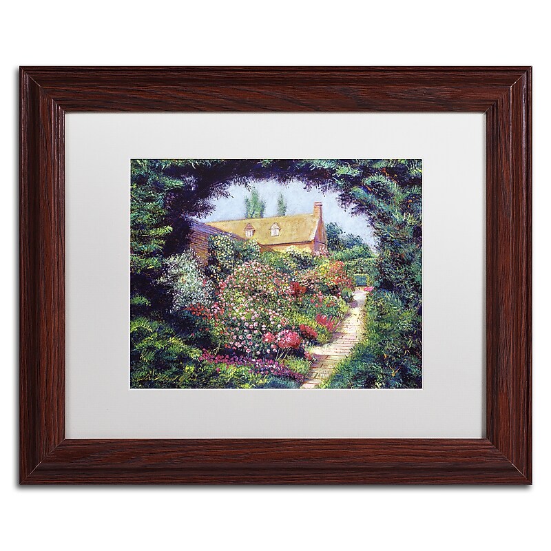 Trademark Fine Art David Lloyd Glover 'English Garden Stroll' 11" x 14" Matted Framed (190836227761) image 1