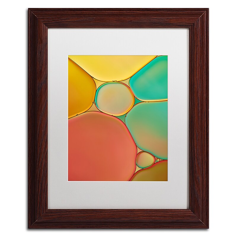 Trademark Fine Art Cora Niele 'Red Yellow and Green Drops' 11" x 14" Matted Framed (190836254385) image 1