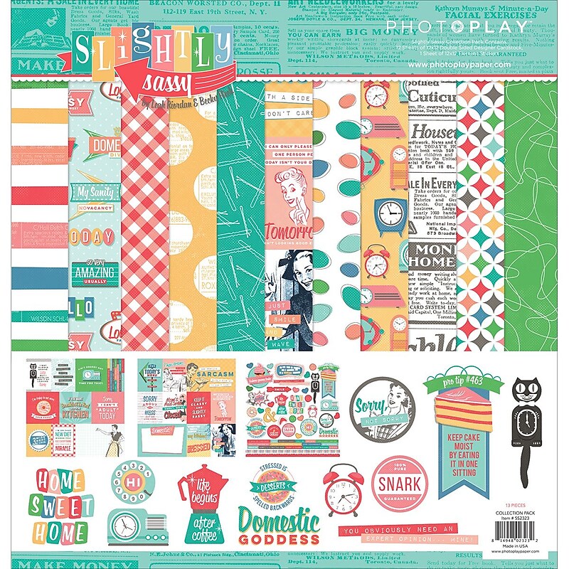 Photo Play Paper Slightly Sassy Collection 12" x 12" Scrapbooking Refill Pages, Multicolored (PPSS2323) image 1