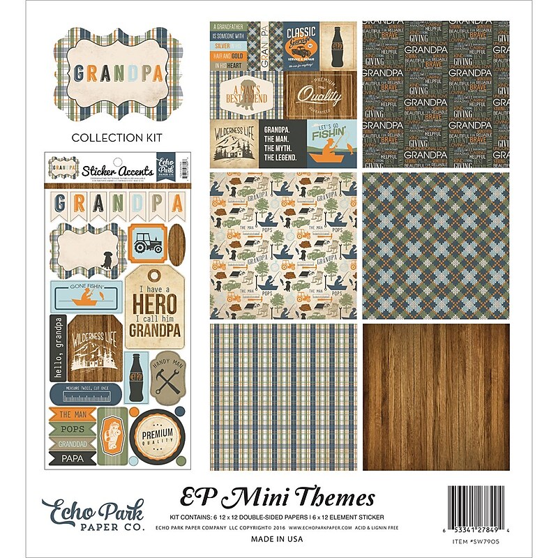 Echo Park Paper Grandpa Collection Scrapbooking Kit, Multicolored (SW7905) image 1