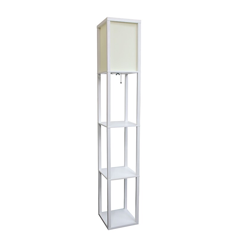 Simple Designs Incandescent Etagere Floor Lamp, White (LF1014-WHT) image 1