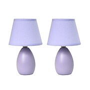 Simple Designs Incandescent Mini Table Lamp Set, Purple (LT2009-PRP-2PK)