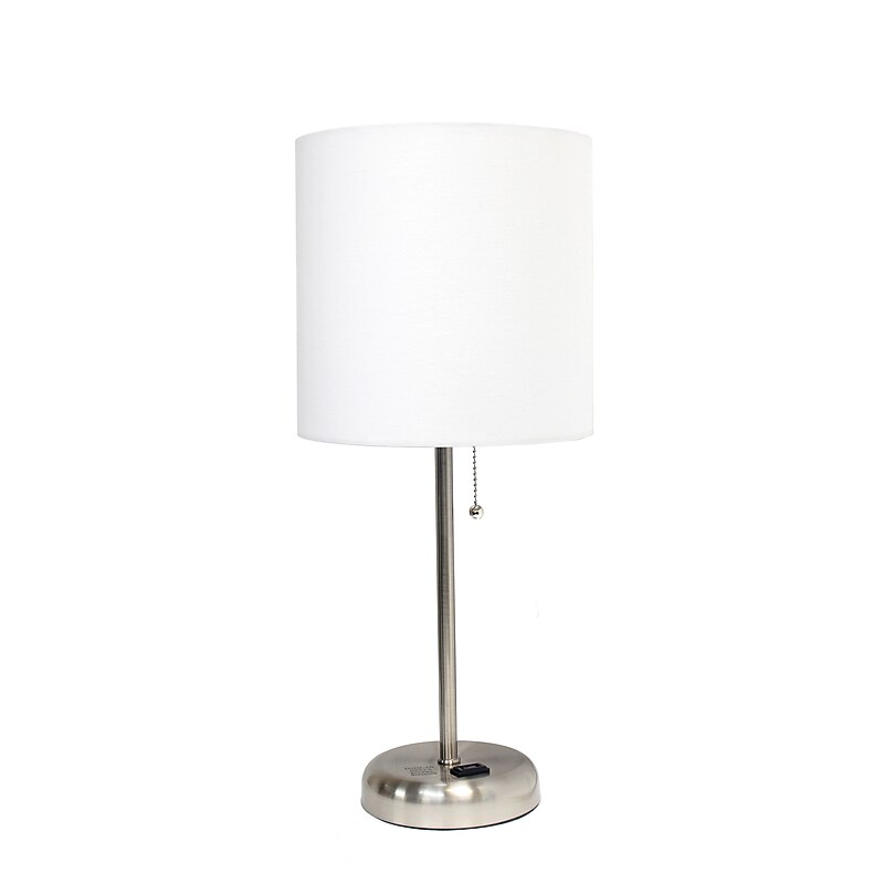 LimeLights Charging Table Lamp, White (LT2024-WHT) image 1