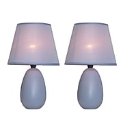 Simple Designs Incandescent Mini Table Lamp Set, Purple (LT2009-PRP-2PK)