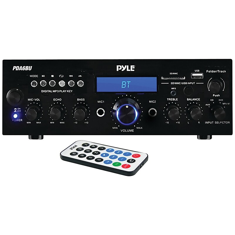 Pyle Home Pda6bu 200-watt Bluetooth Stereo Amp Receiver with USB & SD Card Readers image 1