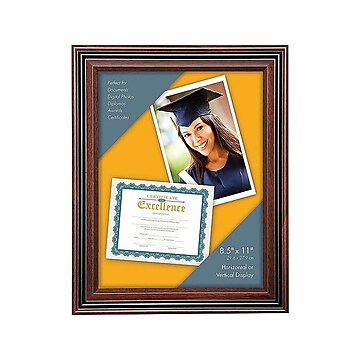 Victory Light Plastic Certificate Frame, Rosewood (VS4501B.811)