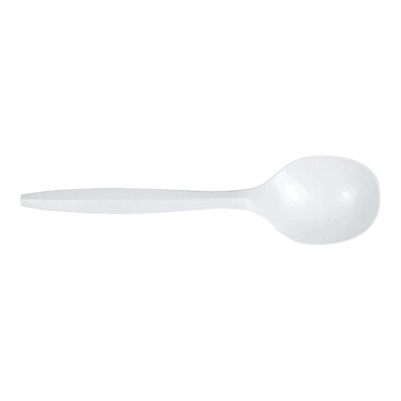 Berkley Square Plastic Soup Spoon, Medium-Weight, White, 1000/Carton (1014000) image 1