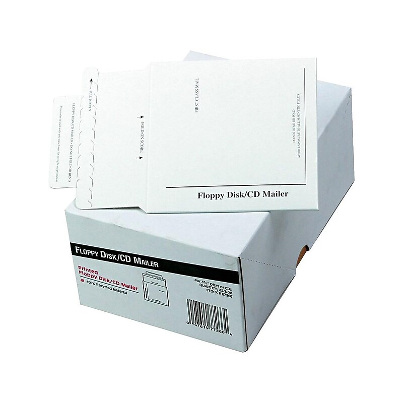 5" x 5.13" Peel & Seal Flat Mailer, CD/DVD, 25/Box (QUAE7266) image 1