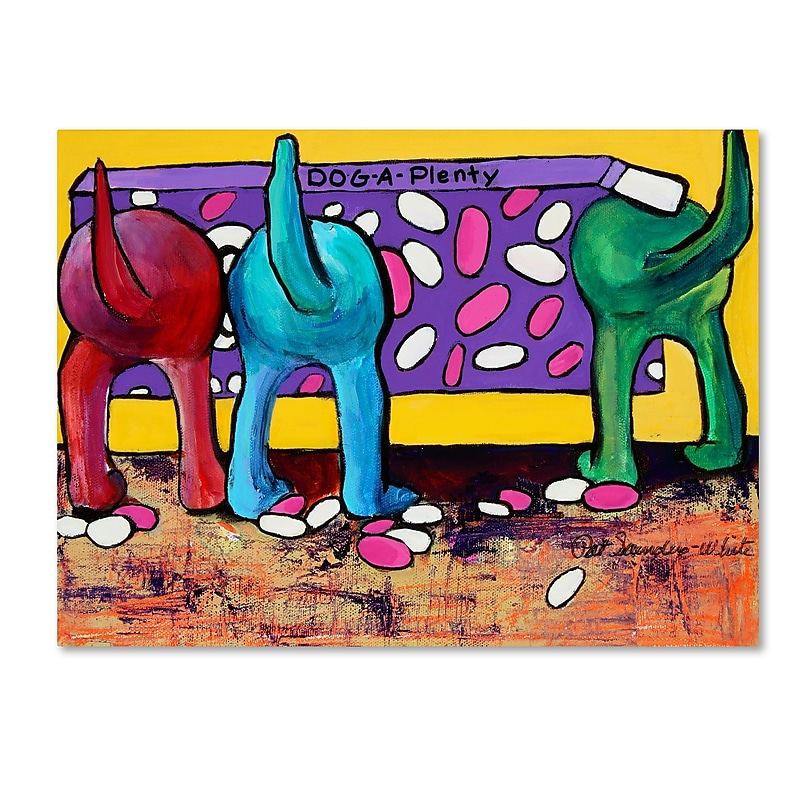 Trademark Fine Art Pat Saunders-White 'Dog-A-Plenty' 14" x 19" Canvas Stretched (190836059393) image 1