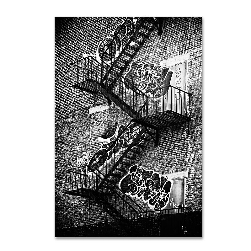 Trademark Fine Art Philippe Hugonnard 'NYC Fire Escape' 12" x 19" Canvas Stretched Art Print (190836050512) image 1