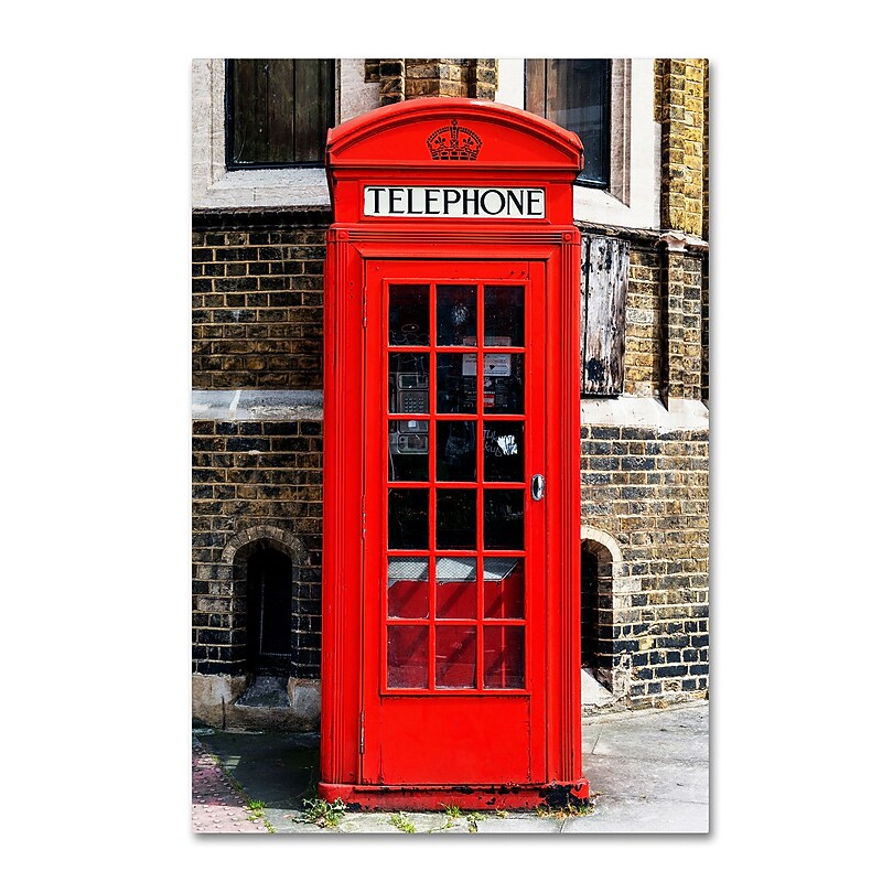 Trademark Fine Art Philippe Hugonnard 'English Phone Booth London' 12" x 19" Canvas (190836115808) image 1