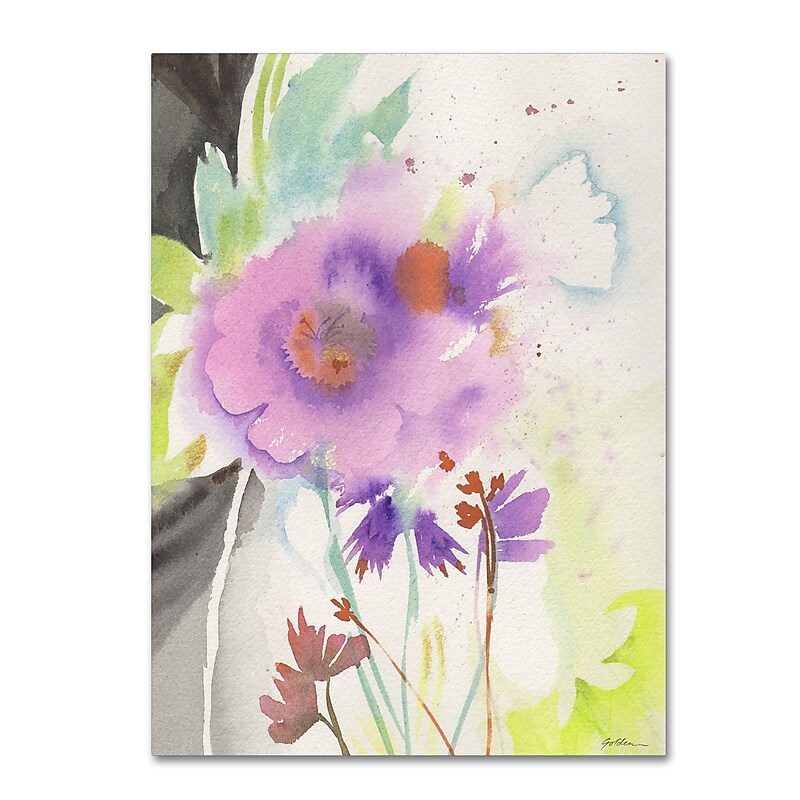 Trademark Fine Art Sheila Golden 'Mauve Garden Shadows' 14" x 19" Canvas Stretched (190836239566) image 1