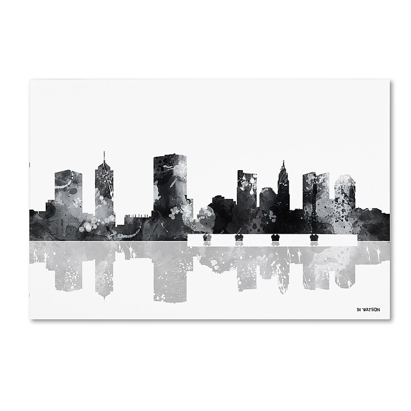 Trademark Fine Art Marlene Watson 'Columbus Ohio Skyline BG-1' 12" x 19" Canvas Stretched (190836192267) image 1