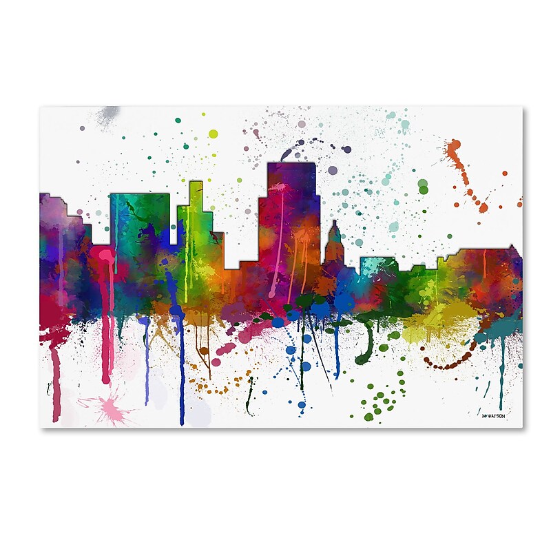 Trademark Fine Art Marlene Watson 'Boise Idaho Skyline Mclr-1' 12" x 19" Canvas Stretched (190836202348) image 1