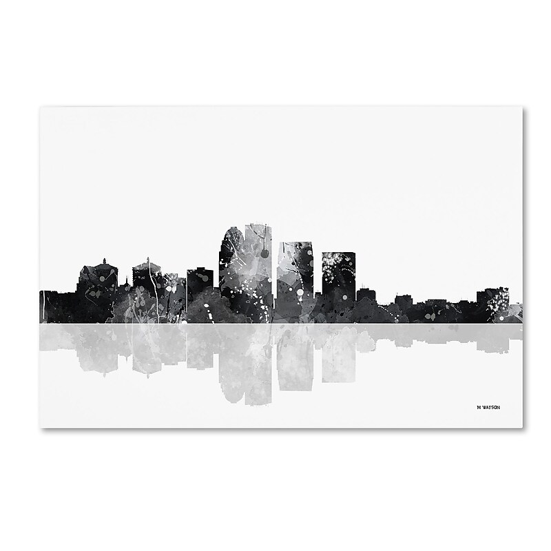 Trademark Fine Art Marlene Watson 'Louisville Kentucky Skyline BG-1' 12" x 19" Canvas Stretched (190836194780) image 1