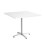 Union & Scale™ Workplace2.0™ 36" Square White Seated Height Table Silver Base