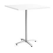 Union & Scale™ Workplace2.0™ 36" Square White Bistro Height Table Silver Base