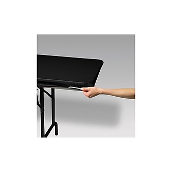 Creative Converting Stay Put Tablecovers Black, 30" x 96", 3 Count (DTC702000TC)