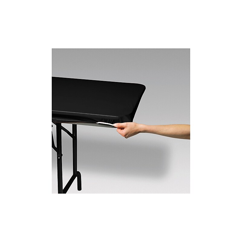 Creative Converting Stay Put Tablecovers Black, 30" x 96", 3 Count (DTC702000TC) image 1
