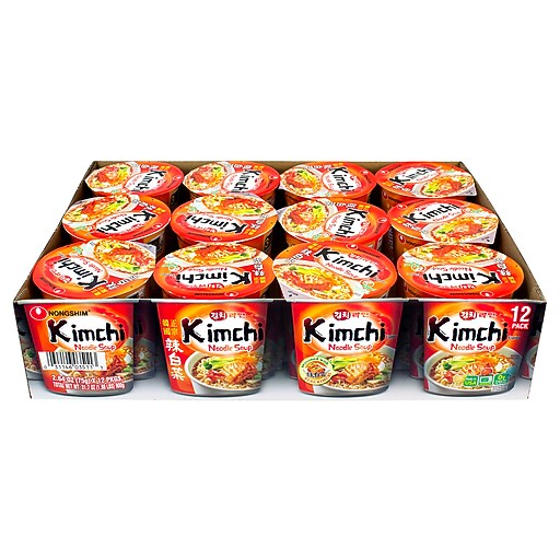 Nongshim Kimchi Noodle Soup, 2.6 Oz, 12 Count (22000982) at Staples