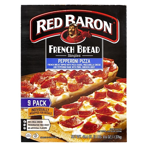 Red Baron French Bread Pizza Singles, 9 Count (903-00098) | Staples
