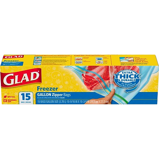 Glad Freezer Zipper Gallon 12/15ct at Staples