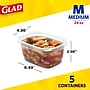 Glad Soup and Salad Containers, 24 oz., 5/Pack (60796)~#|#~sp53228855_sc7