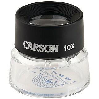 Loupe De Poche CARSON Avec Étui Coulissant - Grossissement 4x Pour Lecture Et Voyage